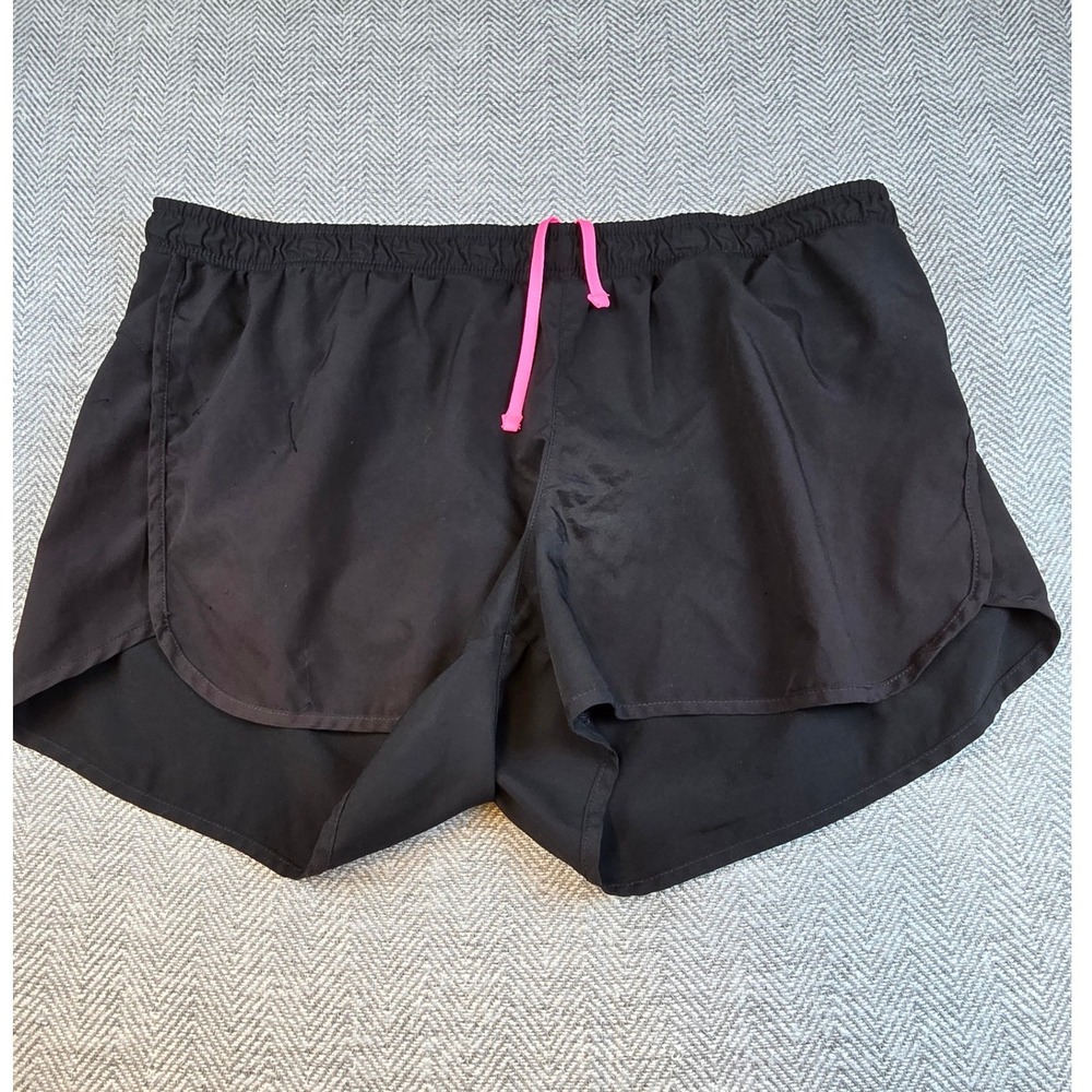 Old Navy Active Go-Dry Running Shorts Black Pink Drawstring Womens Large L